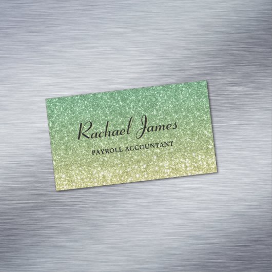 かわいいグリティグリーンライム グラデーション マグネット名刺 (インサイチュ)