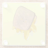 かわいいグリルチーズドリップサンドイッチ ガラスコースター (裏面)