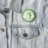 かわいいグリーンとホワイトセントパトリックのユニコーン&クローバー 缶バッジ (インサイチュ)