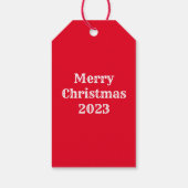 かわいいグリーンと赤ストライプのデザイン独身のイニシャル ギフトタグ (裏面)