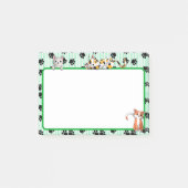 かわいいグリーンの手かわいい子猫たち4" x 3" ポストイット (正面)