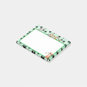 かわいいグリーンの手かわいい子猫たち4" x 3" ポストイット (アングル)