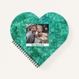 かわいいグリーンの花柄カスタムスパイラルノートブック ノートブック