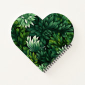 かわいいグリーンの花柄スケッチノート ノートブック (裏面)