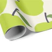 かわいいグリーンアップルラッピング紙 ラッピングペーパー (ロールコーナー)