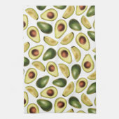 かわいいグリーンアボカドとアボカドスライス キッチンタオル (縦)