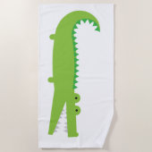 かわいいグリーンアリゲーター ビーチタオル (正面)