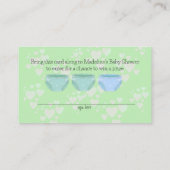 かわいいグリーンイエローラバーダックベビーシャワー エンクロージャーカード (裏面)