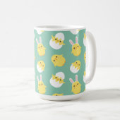 かわいいグリーンイースターチキンウサギの卵 コーヒーマグカップ (正面右)