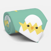 かわいいグリーンイースターチキンウサギの卵 ネクタイ (ロール)
