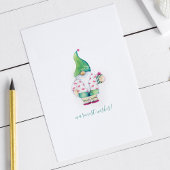 かわいいグリーンウォーターカラークリスマス格言 シーズンカード