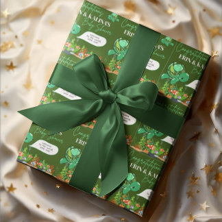 かわいいグリーンウミガメ赤ちゃんシャワー ラッピングペーパー