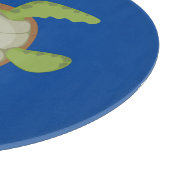 かわいいグリーンウミガメhappy cartoonイラストレーション カッティングボード (角)