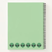 かわいいグリーンエイリアン ノートブック (裏面)