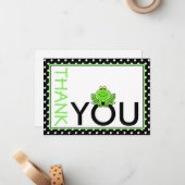 かわいいグリーンカエルありがとうノートカード ノートカード (正面/裏面インサイチュ)