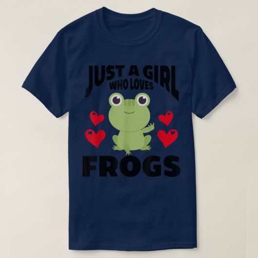 かわいいグリーンカエルのコスチュウが大好きな女の子 Tシャツ (デザイン正面)