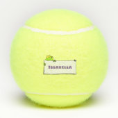 かわいいグリーンカエルのサイン漫画イラストレーション テニスボール (裏面)