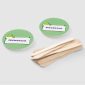 かわいいグリーンカエルのサイン漫画イラストレーション ハンドファン (組立なし)