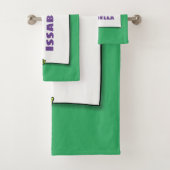 かわいいグリーンカエルのサイン漫画イラストレーション バスタオルセット (インサイチュ)