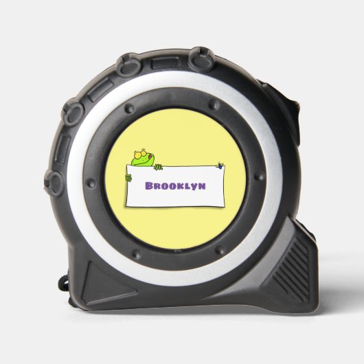 かわいいグリーンカエルのサイン漫画イラストレーション メジャー (正面)