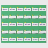 かわいいグリーンカエルのサイン漫画イラストレーション ラッピングペーパー (フラット)