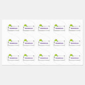 かわいいグリーンカエルのサイン漫画イラストレーション ラベル (シート)