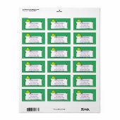 かわいいグリーンカエルのサイン漫画イラストレーション ラベル (フルシート)