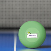 かわいいグリーンカエルのサイン漫画イラストレーション 卓球ボール (ネット)