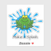 かわいいグリーンカエルのスプラッシュデザインカスタムカットシール シール (シート)