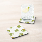 かわいいグリーンカエルのパターン コースター (右側)