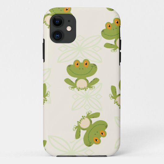 かわいいグリーンカエルのパターン Case-Mate iPhoneケース (裏面)