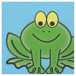 かわいいグリーンカエルデザイン布 ファブリック
