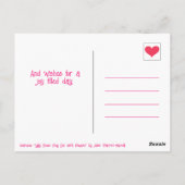 かわいいグリーンカエル猫と花春恵み ポストカード (裏面)