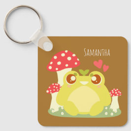 かわいいグリーンカエル自然 キーホルダー