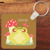 かわいいグリーンカエル自然 キーホルダー (裏面)