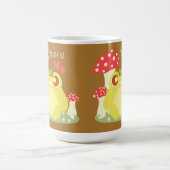 かわいいグリーンカエル自然 コーヒーマグカップ (中央)
