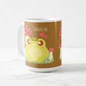 かわいいグリーンカエル自然 コーヒーマグカップ (正面左)