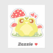 かわいいグリーンカエル自然 シール (シート)