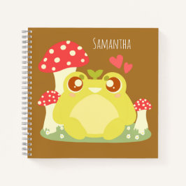 かわいいグリーンカエル自然 ノートブック