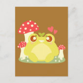 かわいいグリーンカエル自然 ポストカード (正面)