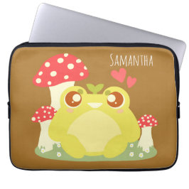 かわいいグリーンカエル自然 ラップトップスリーブ
