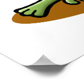 かわいいグリーンカエル ポスター (角)