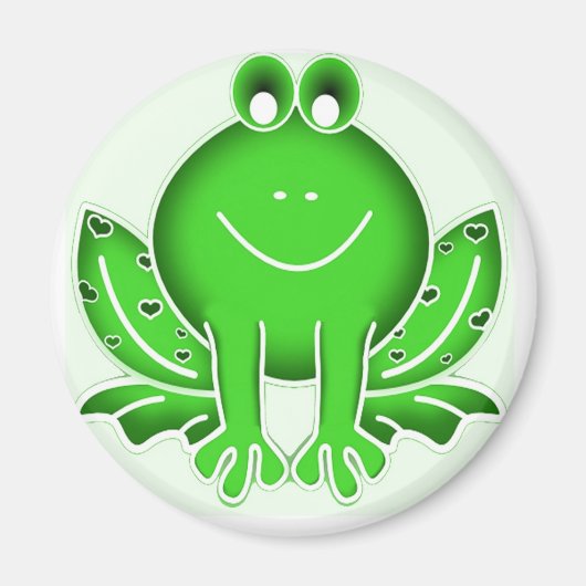 かわいいグリーンカエル マグネット (正面)