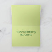 かわいいグリーンカートゥーンピックル誕生日 カード (内部)