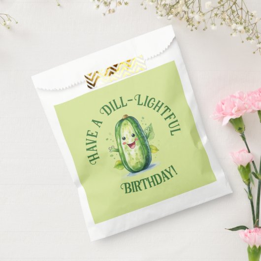 かわいいグリーンカートゥーンピックル誕生日 フェイバーバッグ (封をした状態)