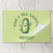 かわいいグリーンカートゥーンピックル誕生日 ペーパーパッド (折り畳み)