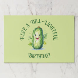 かわいいグリーンカートゥーンピックル誕生日 ペーパーパッド