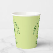 かわいいグリーンカートゥーンピックル誕生日 紙コップ (左)