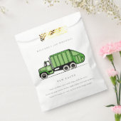 かわいいグリーンガーベージトラックキッズおもしろいファクト誕生日 フェイバーバッグ (封をした状態)