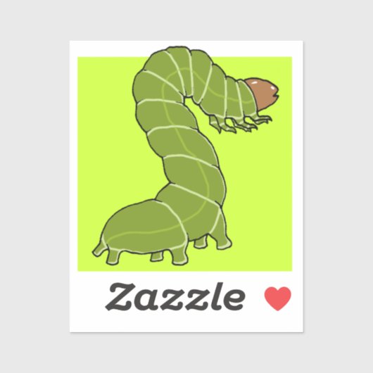 かわいいグリーンキャタピラーシール シール (シート)